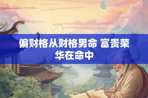 偏财格从财格男命 富贵荣华在命中