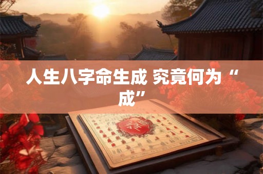 人生八字命生成 究竟何为“成”