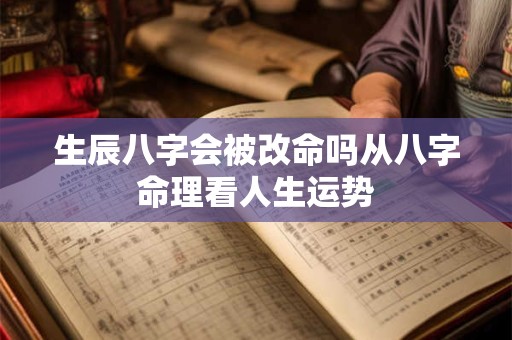 生辰八字会被改命吗从八字命理看人生运势