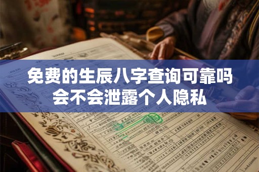 免费的生辰八字查询可靠吗会不会泄露个人隐私