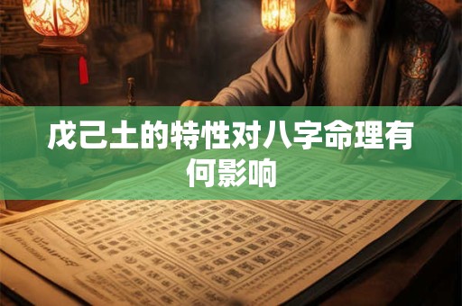 戊己土的特性对八字命理有何影响