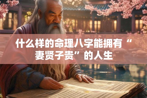 什么样的命理八字能拥有“妻贤子贵”的人生