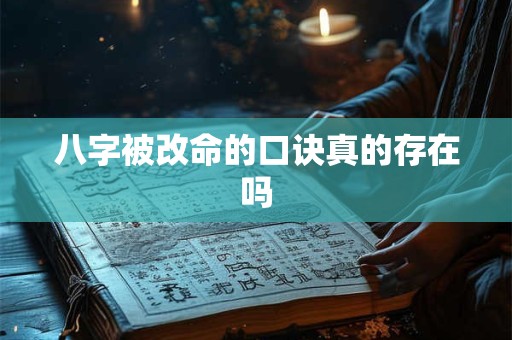 八字被改命的口诀真的存在吗