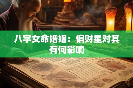 八字女命婚姻：偏财星对其有何影响