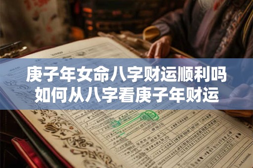 庚子年女命八字财运顺利吗如何从八字看庚子年财运