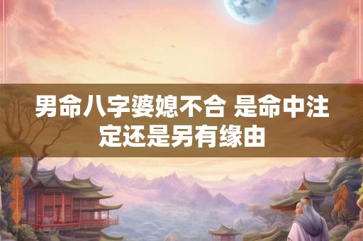 男命八字婆媳不合 是命中注定还是另有缘由