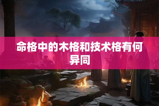 命格中的木格和技术格有何异同