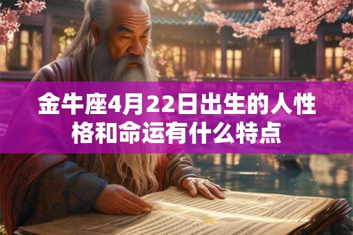 金牛座4月22日出生的人性格和命运有什么特点