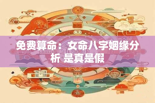 免费算命：女命八字姻缘分析 是真是假