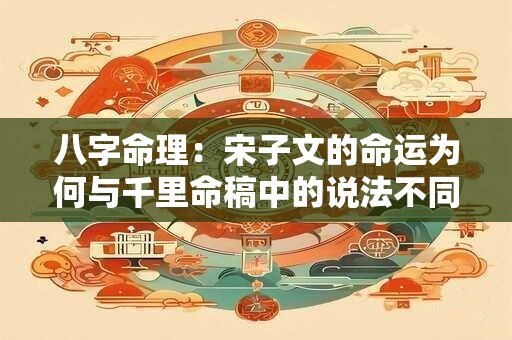 八字命理：宋子文的命运为何与千里命稿中的说法不同