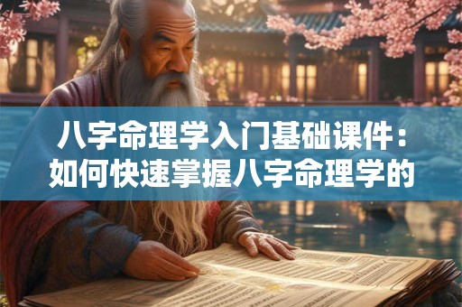 八字命理学入门基础课件：如何快速掌握八字命理学的核心概念