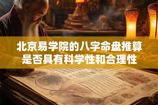 北京易学院的八字命盘推算是否具有科学性和合理性