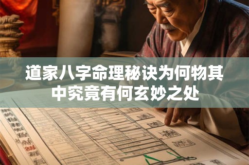 道家八字命理秘诀为何物其中究竟有何玄妙之处