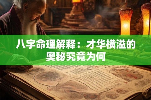 八字命理解释：才华横溢的奥秘究竟为何