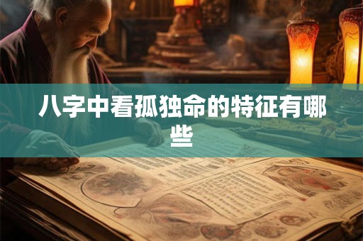 八字中看孤独命的特征有哪些