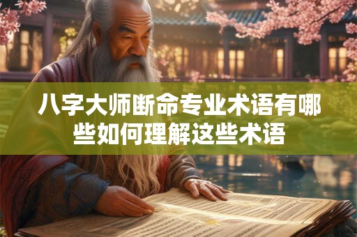 八字大师断命专业术语有哪些如何理解这些术语