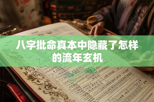 八字批命真本中隐藏了怎样的流年玄机
