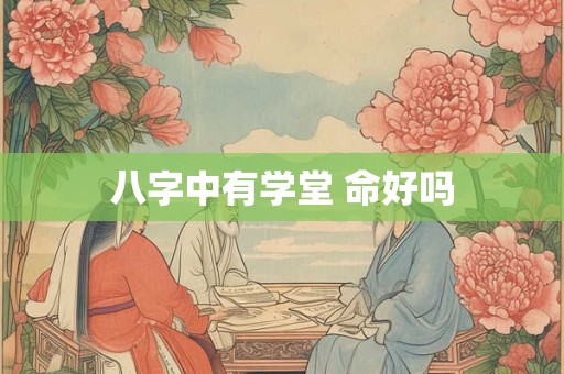 八字中有学堂 命好吗