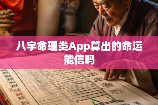 八字命理类App算出的命运能信吗