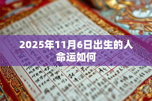 2025年11月6日出生的人命运如何