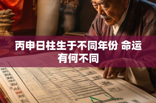 丙申日柱生于不同年份 命运有何不同
