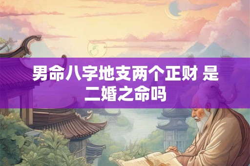 男命八字地支两个正财 是二婚之命吗
