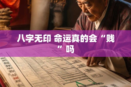 八字无印 命运真的会“贱”吗