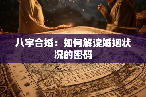 八字合婚：如何解读婚姻状况的密码