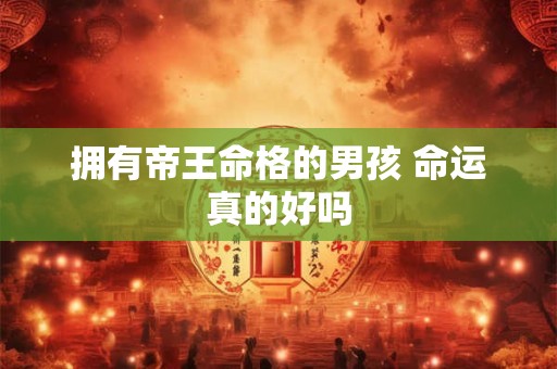 拥有帝王命格的男孩 命运真的好吗