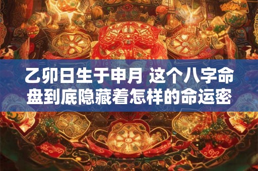 乙卯日生于申月 这个八字命盘到底隐藏着怎样的命运密码