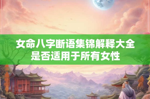 女命八字断语集锦解释大全是否适用于所有女性