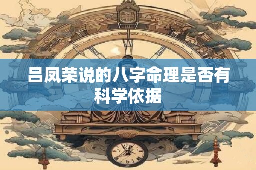 吕凤荣说的八字命理是否有科学依据