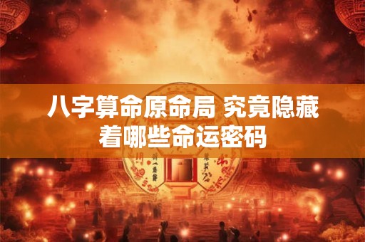 八字算命原命局 究竟隐藏着哪些命运密码
