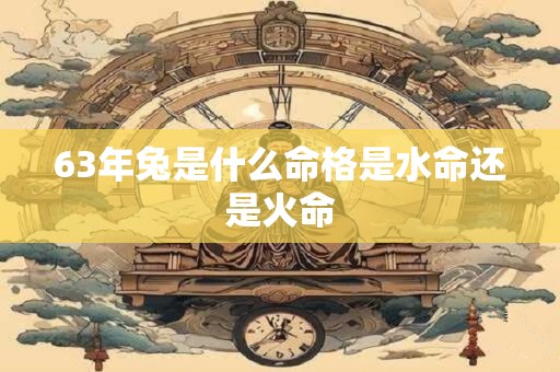 63年兔是什么命格是水命还是火命 63年兔是什么命格是水命还是火命