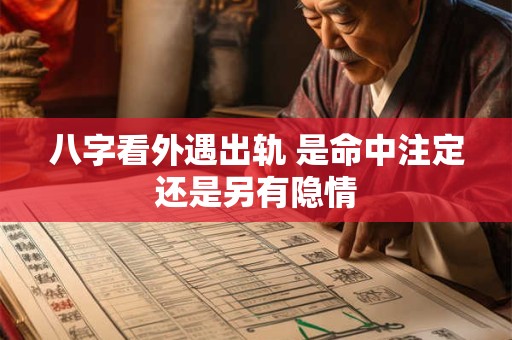 八字看外遇出轨 是命中注定还是另有隐情