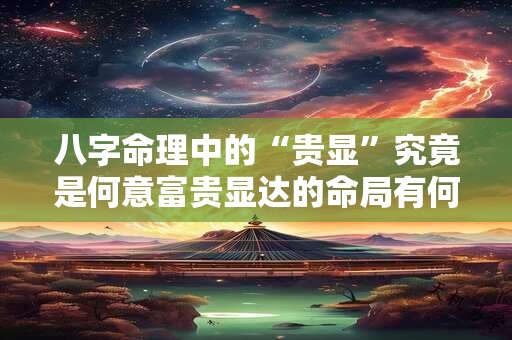 八字命理中的“贵显”究竟是何意富贵显达的命局有何特征