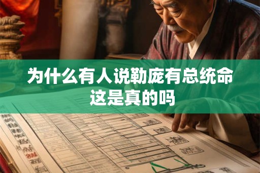 为什么有人说勒庞有总统命 这是真的吗
