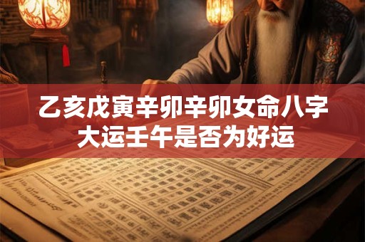 乙亥戊寅辛卯辛卯女命八字 大运壬午是否为好运