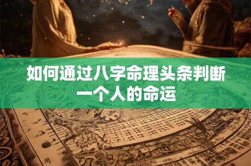如何通过八字命理头条判断一个人的命运