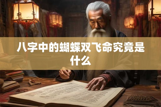 八字中的蝴蝶双飞命究竟是什么