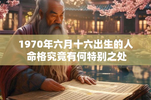 1970年六月十六出生的人 命格究竟有何特别之处