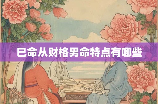 巳命从财格男命特点有哪些