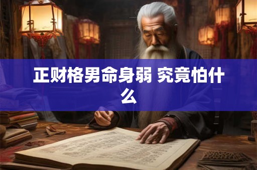 正财格男命身弱 究竟怕什么