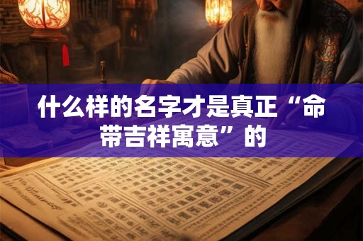 什么样的名字才是真正“命带吉祥寓意”的