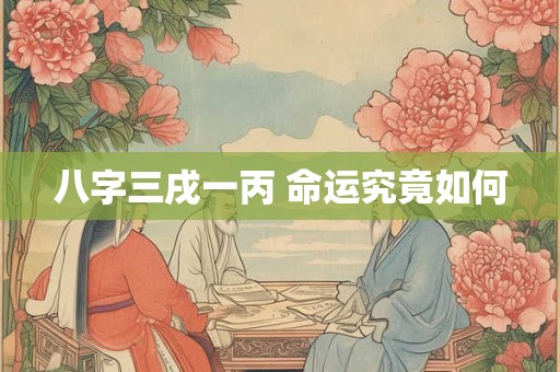 八字三戌一丙 命运究竟如何