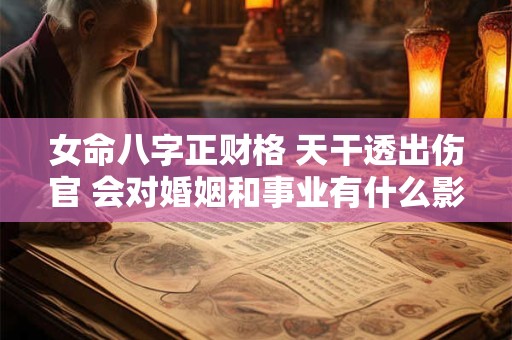 女命八字正财格 天干透出伤官 会对婚姻和事业有什么影响
