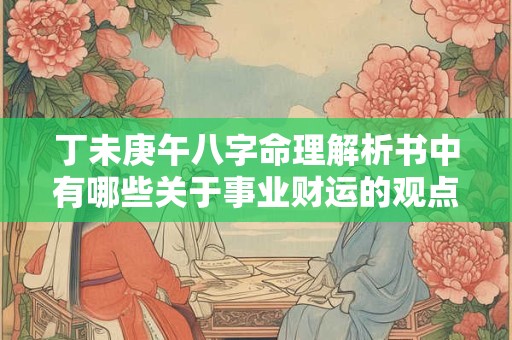 丁未庚午八字命理解析书中有哪些关于事业财运的观点