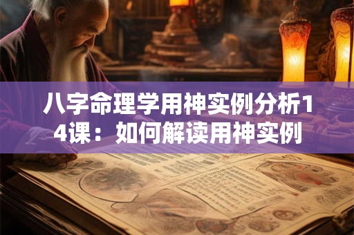 八字命理学用神实例分析14课：如何解读用神实例