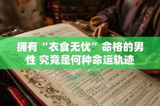 拥有“衣食无忧”命格的男性 究竟是何种命运轨迹