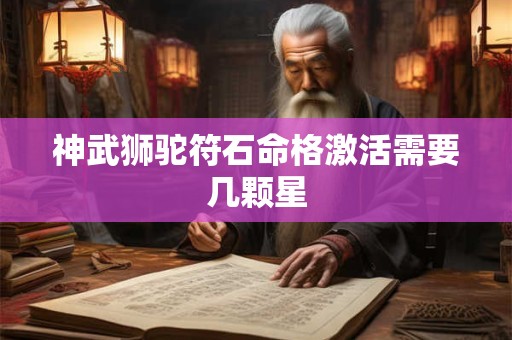 神武狮驼符石命格激活需要几颗星